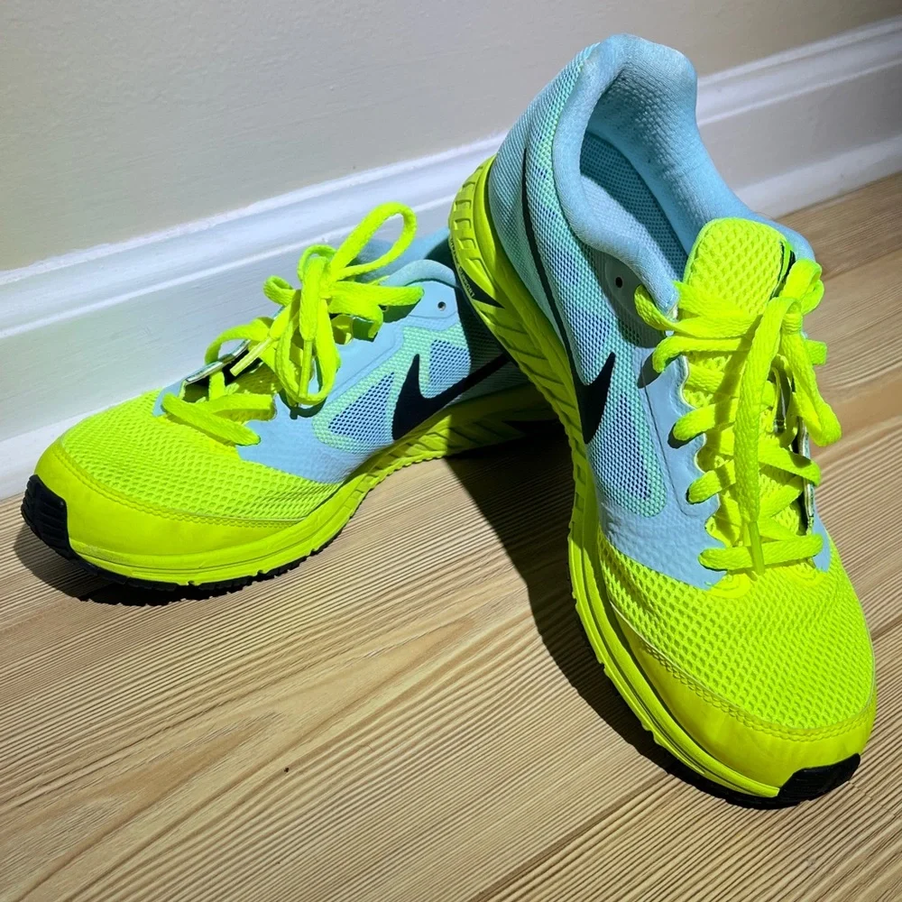 Neon Yellow and Blue Athletic Shoes - Picture 1 of 4